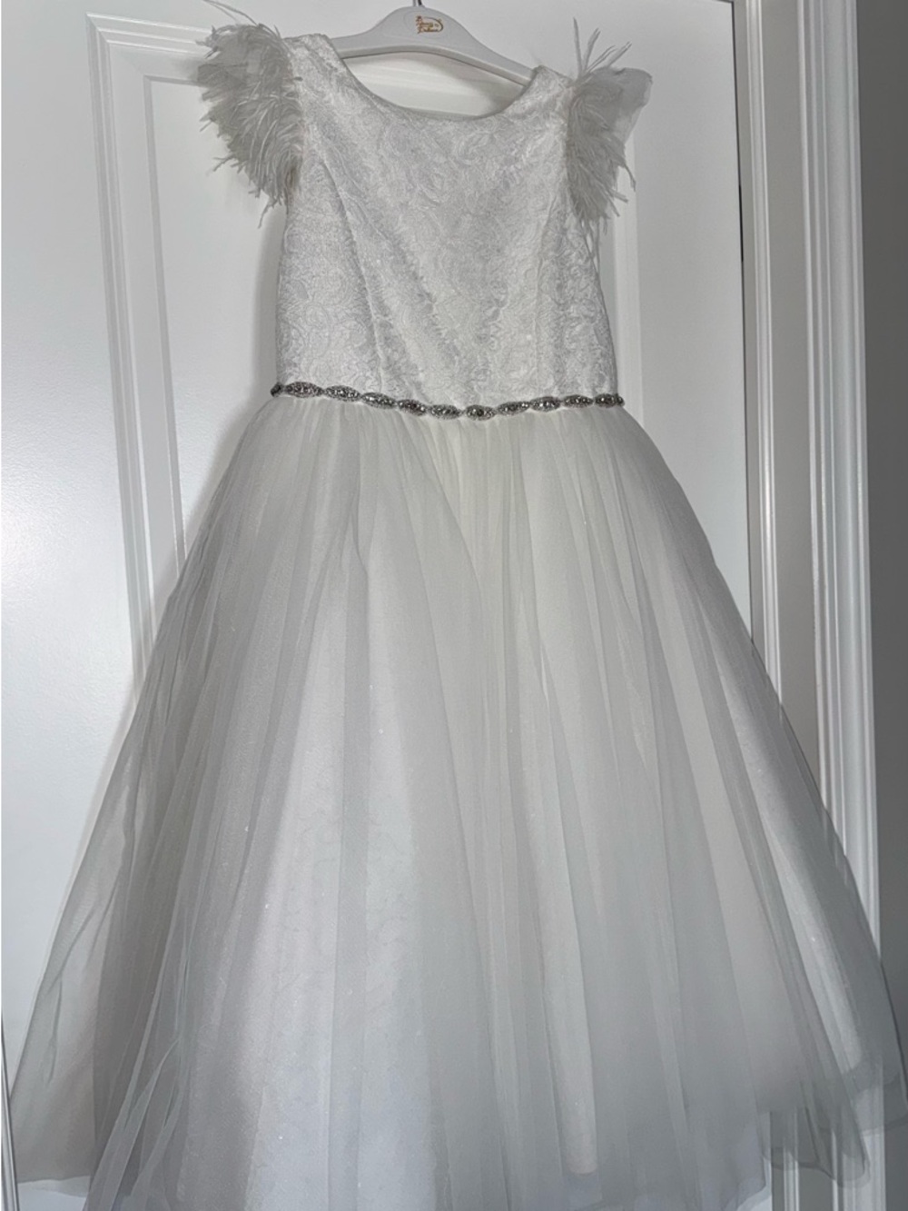 *NWT* Princess Daliana Tulle/Lace First Communion Dress with Feather Cap Sleeves